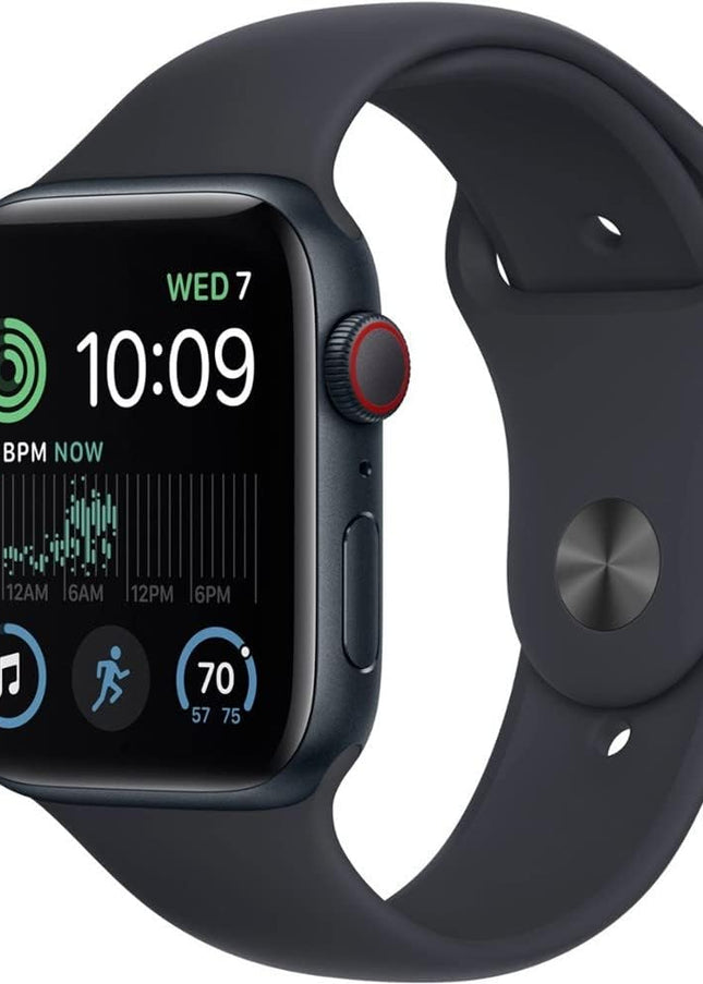 Apple Watch SE (2nd Gen) (GPS + Cellular, 40mm) - Midnight Aluminum Case with Midnight Sport Band, S/M (Renewed)