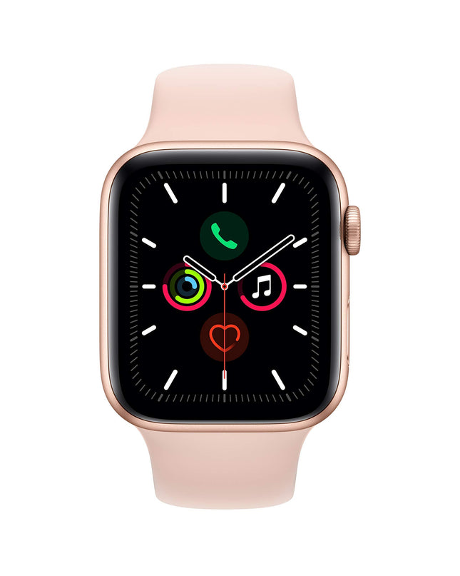 Apple Watch Series 5 (GPS, 40MM) - Gold Aluminum Case with Pink Sand Sport Band (Renewed)