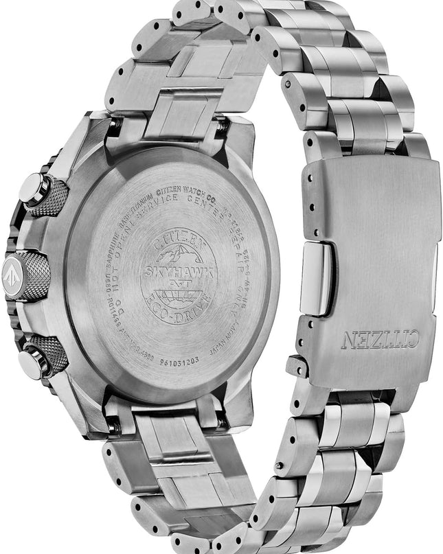 Citizen Men's Promaster Air Skyhawk Eco-Drive Pilot Watch, Atomic Timkeeping Technology, Chronograph, Power Reserve Indicator, Ana-digi Display, Luminous Hands and Markers, Stainless Steel Bracelet (Model: JY8108-53E)