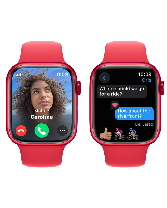 Apple Watch Series 9 [GPS 45mm] Midnight Aluminum Case with Midnight Sport Band M/L (Renewed)